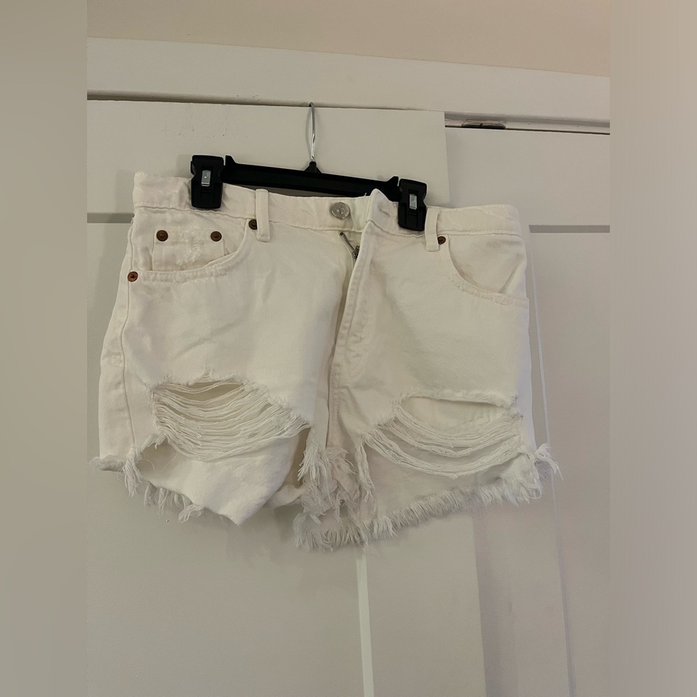 Zara High Rise White Jean shorts - sold out online size 28 (US 6)